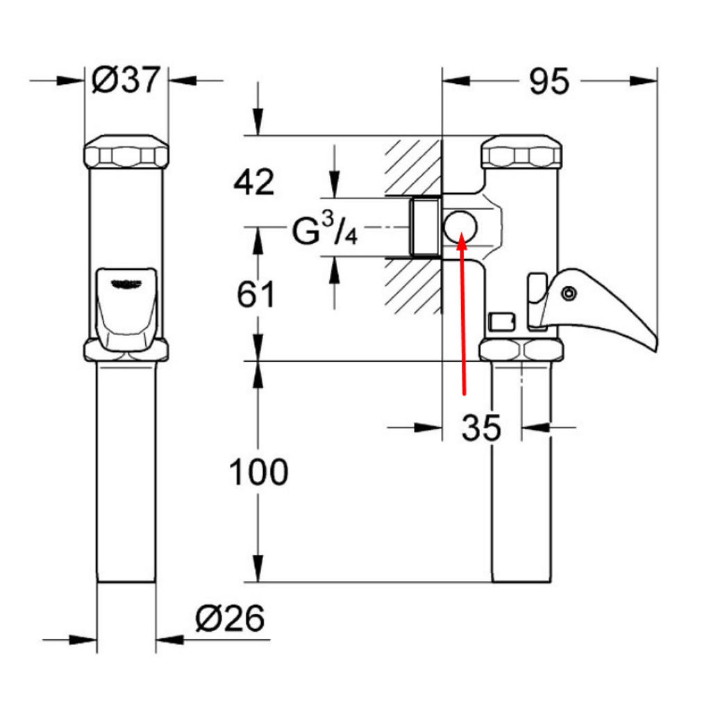 GROHE WC avtomatski ventil za izpiranje (37139000)