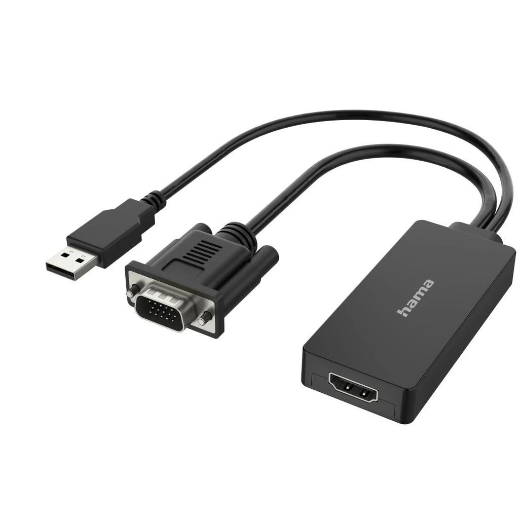 HAMA Video adapter, vtič VGA+USB - vtič HDMI™, Full HD 1080p