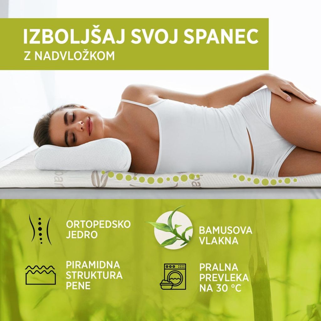 VITAPUR Nadvložek/Roll up Vitapur Bamboo Relax - 5 cm, 160x200 cm