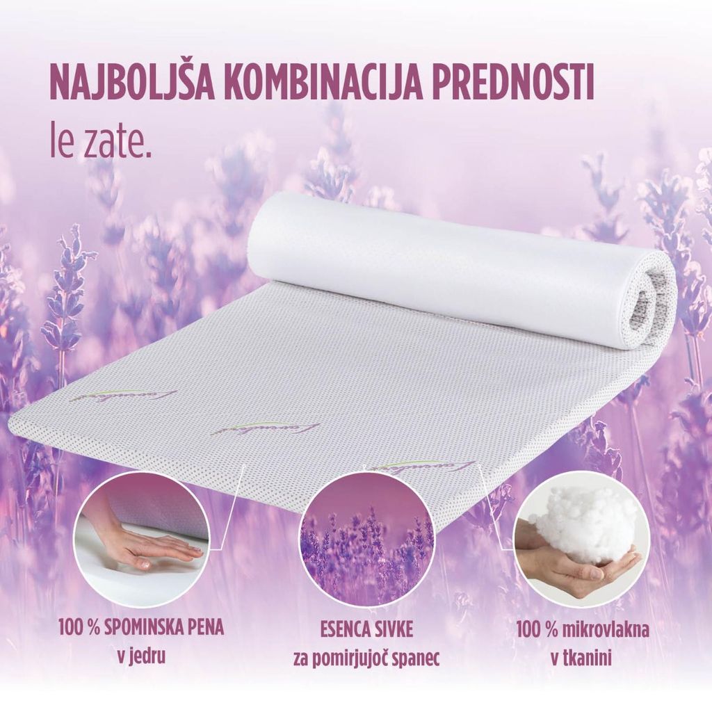 VITAPUR Nadvložek/Roll up Vitapur Lavender Memory - 3,5 cm, 180x200 cm