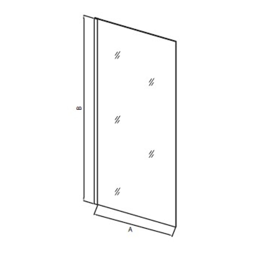 SANOTECHNIK stena za tuš kabino - transparentno steklo WALK IN 100x200 (N100)