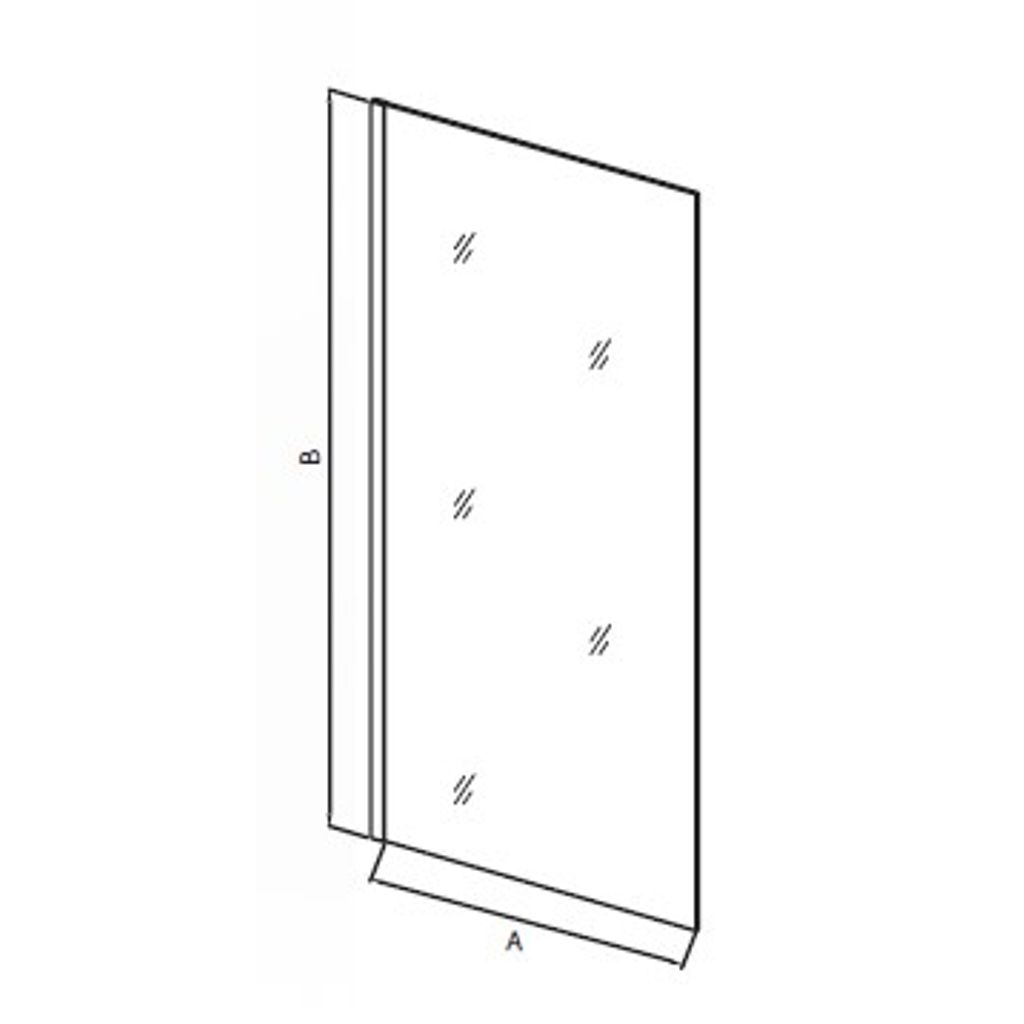 SANOTECHNIK stena za tuš kabino - tonirano steklo (sivo-črno) WALK IN 130x200 (NG130)