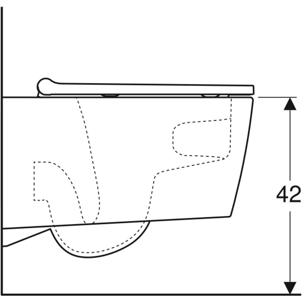 GEBERIT stenska WC školjka ONE TurboFlush 500.202.01.1 z WC desko (krom-sijaj)