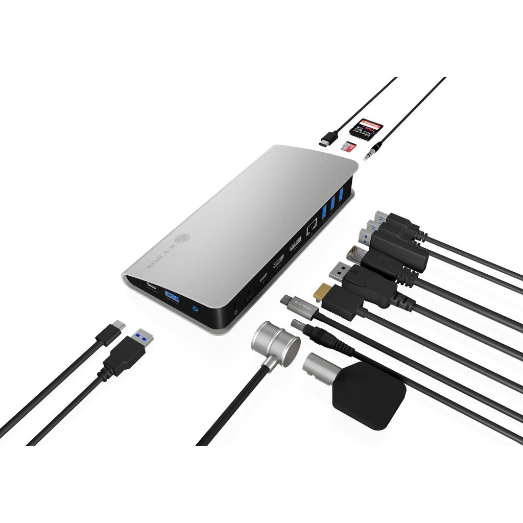 ICYBOX priklopna postaja za prenosnik s Power Delivery 60 W IB-DK2408-C 11-in-1 USB Type-C DockingStation