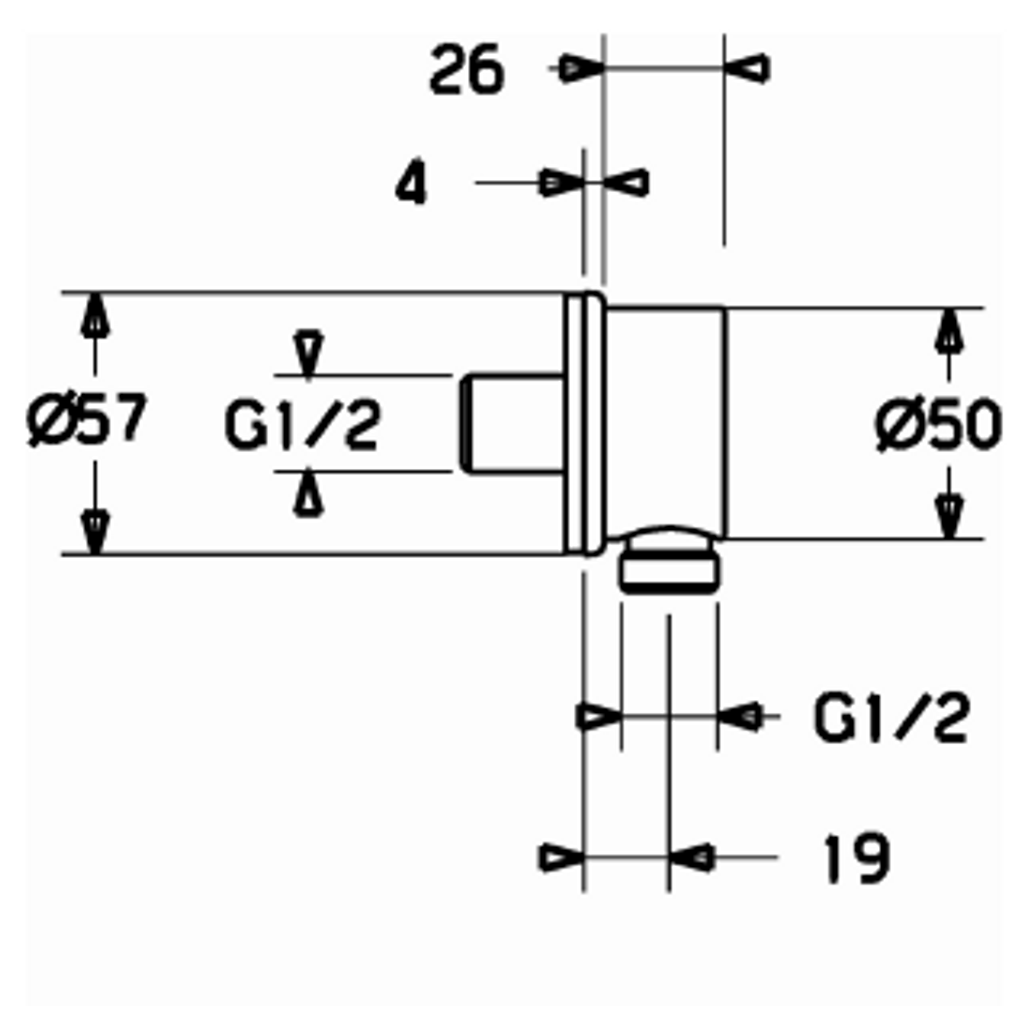HANSA zidni priključek za tuš cev - fi 50 mm (44250100)