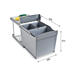ALVEUS sistem za ločevanje odpadkov s tremi posodami (16 lit + 2x7,5 lit) - ALBIO 30 (1090337)
