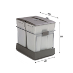 ALVEUS sistem za ločevanje odpadkov s tremi posodami (2x 30 lit) - ALBIO 40 (1090338)
