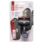 EMOS Kolesarska LED svetilka COB, SET,22 lm,2×CR2033, spred.+zad. P3922