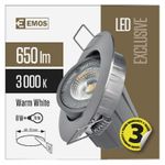 EMOS Točkovna LED svetilka Exclusive 8W, topla bela, srebrna ZD3241