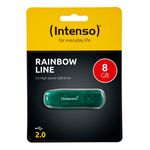 INTENSO spominski ključek 8GB USB 2.0 Rainbow Line - Zelen