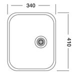 SINK SOLUTION pomivalno korito BOWL 410 x 340 mm - Rozeta na dolgem delu (8010087)