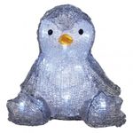EMOS LED božična pingvin, 20 cm, 3x AA, notranji, hladna bela, časovnik DCFC09