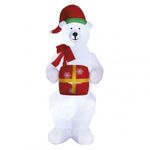 EMOS LED polarni medved z božičnim darilom, napihljiv, 240 cm, zunanji in notranji, hladna bela DCFC15