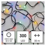 EMOS LED božična cherry veriga – kroglice, 30 m, zunanja in notranja, večbarvna, časovnik D5AM04