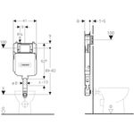 GEBERIT podometni splakovalnik za WC školjko Sigma 8 cm, 6/3 l (109.791.00.1)