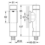 GROHE ventil za izpiranje RONDO - krom (37347000)