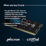 CRUCIAL pomnilnik 32GB DDR5-4800 SODIMM PC5-38400 CL40, 1.1V