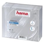 HAMA Standard CD Jewel Case, pakiranje po 5 kosov, prozoren