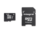 INTEGRAL spominska kartica + SD adapter 32GB MICRO SDHC 