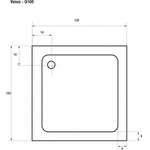 SANOTECHNIK kvadratna tuš kad VENUS 80 - 80 x 80 x 5,5 cm (G80)