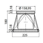 FABER PVC štirioglata odvodna cev fi 150mm - dimenzije 22x9cm (112.0459.429)
