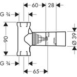 HANSGROHE podometni ventil 3/4 (15970180)