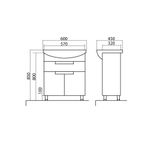 AQUA-RODOS kopalniška omarica QUADRO 60 z umivalnikom Runa - talna izvedba