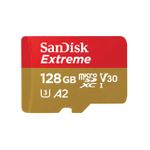 SANDISK spominska kartica Extreme microSDXC 128GB + SD Adapter 190MB/s & 90MB/s A2 C10 V30 UHS-I U3