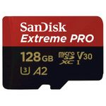 SANDISK spominska kartica + SD adapter Extreme PRO microSDXC 128GB