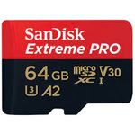 SANDISK spominska kartica + SD adapter Extreme PRO microSDXC 64GB