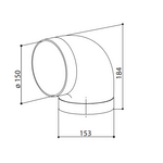 FABER PVC štirioglata odvodna cev fi 150mm 153x184 (112.0253.688)