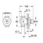 GROHE samozaporni prehodni ventil EUROECO Cosmopolitan T (36268000)