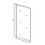 SANOTECHNIK stena za tuš kabino - tonirano steklo (sivo-črno) WALK IN 80x200 (NG80)