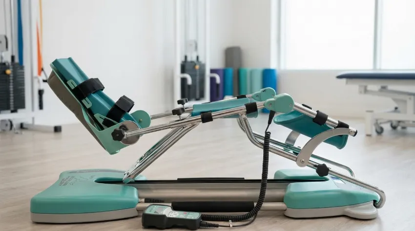 Prikaz upogiba kolena s pomočjo naprave Kinetec CPM