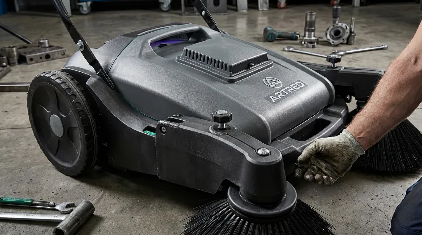 Robustna konstrukcija profesionalnega pometalnega stroja